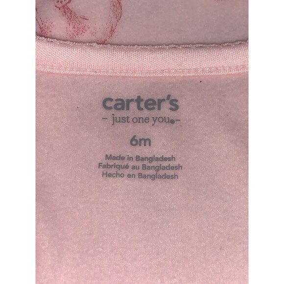 Carters Pink Animal Print Baby Girl Sleep & Play Pajamas Size 6M - Picture 7 of 9